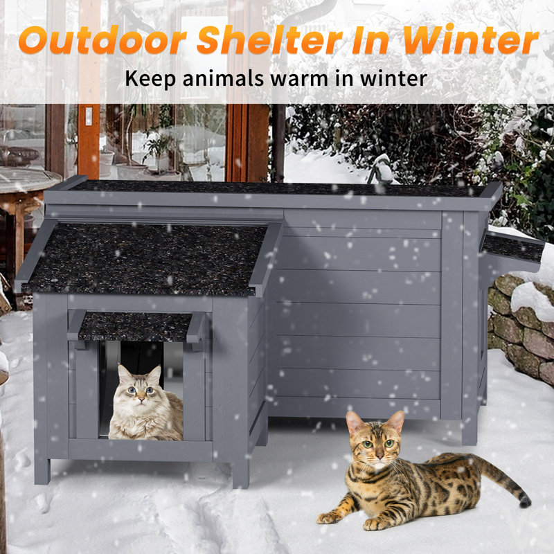 Outdoor Cat House Insulated Cat House With Insulated All round Foam Corner Design Feral Cat House Shelter For Outdoor Cats For Winter